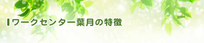 ワークセンター葉月の特徴